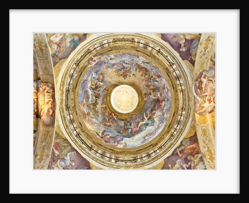 The dome with the representation of the Coronation of the Virgin, detail, last twenty-seventeenth century by Domenico the Elder Piola