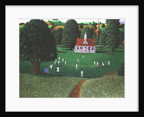 Cricket Match at St. Mary's Grange, Wilts, 1986 by Larry Smart