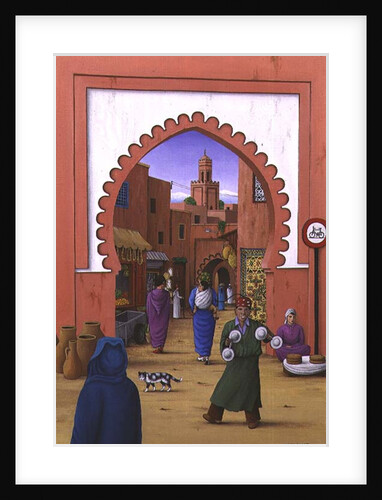 Street Scene in Marrakesh, 1992 by Larry Smart