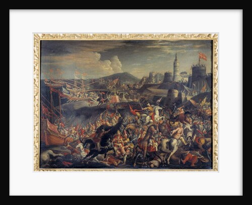 Attack of the Saracens on the Island of Malta, defended by the Knights Hospitaller in 1565 by Italian School