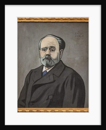 Portrait of Emile Zola, French writer painting by Felix Edouard Vallotton, 1901 - oil on cardboard - Private collection. by Felix Edouard Vallotton