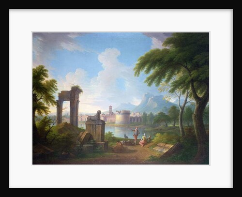 Mountainous River Landscape with the Tomb of Cecilia Metella and the Campanile of Campovaccino, 1752 by Gabrielle Ricciardelli