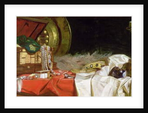 Panel over a door depicting A Lady's Treasures, by Max Thedy