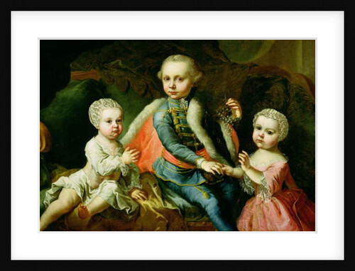 Three Children Seated on a Sofa, said to be members of the Esterhazy Family, 1771 by Johann Georg Weikert