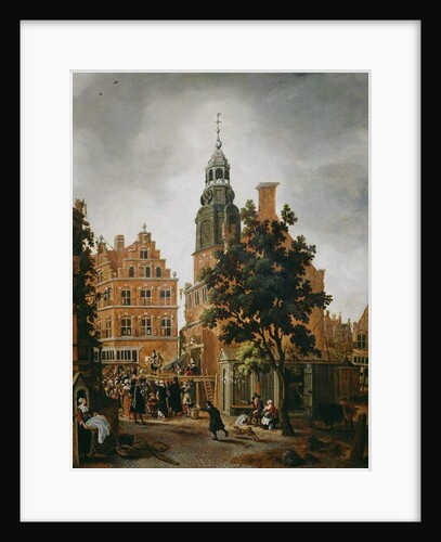 The Munt Tower with a Quack Praising his Merchandise, Amsterdam by Sybrandt van Beest