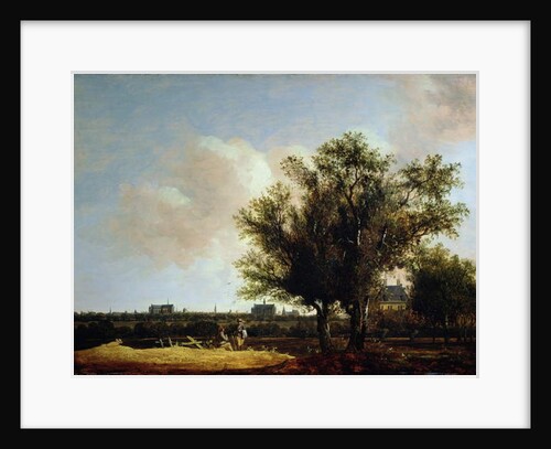 A View of Leiden with figures resting in the foreground by Anthony Jansz van der Croos