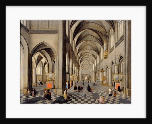 The interior of a Gothic church by Hendrik the Younger Steenwyck