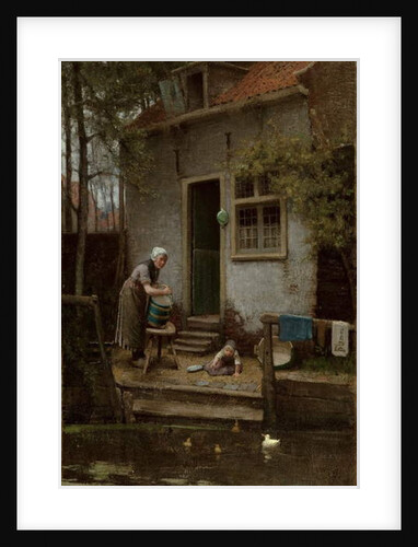 Feeding the Ducks by Bernardus Johannes Blommers or Bloomers