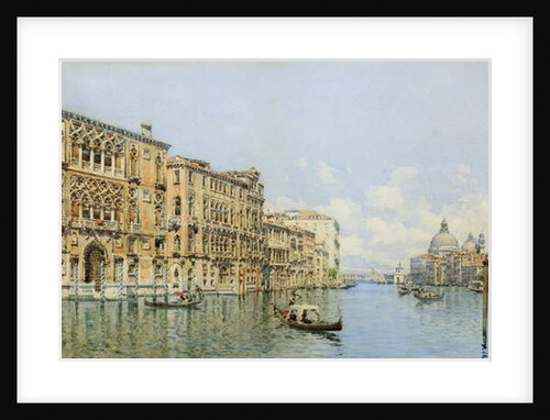 A View of the Grand Canal with Palazzo Cavalli-Franchetti and Santa Maria della Salute by Gino de Colle