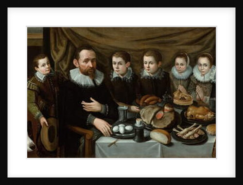 Portrait of a Family at Midday Meal, 1610s by Flemish School