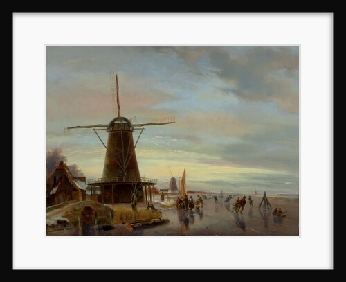 Skaters on a Frozen Waterway by Nicholas Jan Roosenboom