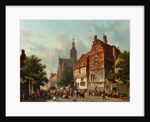 A Dutch Market in the Summertime, 19th century by Adrianus Eversen