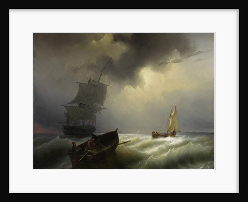 Ships at Sea in a Stiff Wind, 1838 by Pieter Arnout Djixhoorn