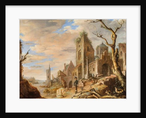 A River Landscape with a Medieval Town, 1652 by Jan Adriansz van Staveren