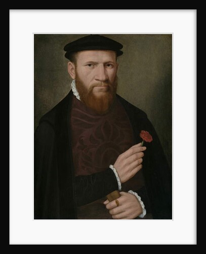 Portrait of a Man with his Right Hand Holding a Red Carnation and in his Left a Glove, 1540-51 by Master of the 1540s
