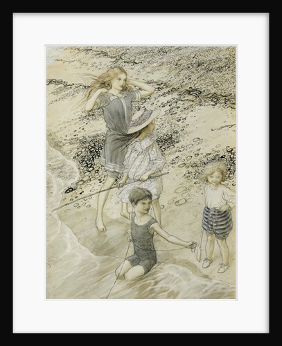 Four Children at the Seashore, 1910 by Arthur Rackham