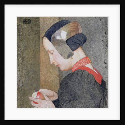 Portrait of a Lady Peeling an Apple by Marianne Stokes