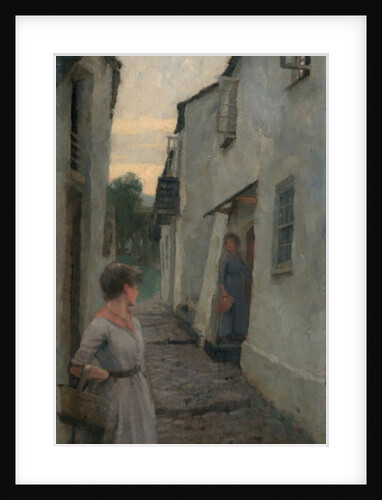 Street Scene with Figure, Cornwall by Frederick Cayley Robinson