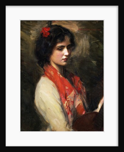 Young Woman with Mandolin, 1901 by Harrington Mann