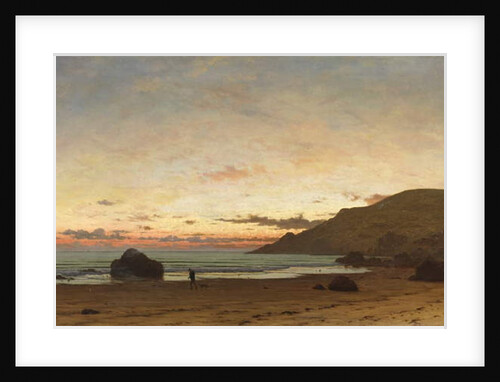 Coastal scene with a man and a dog, 1886 by Frederick William Meyer