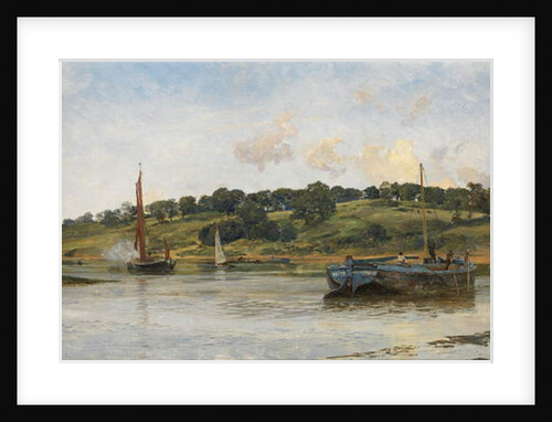 Barges on the Medway, 1977 by William Lionel Wyllie