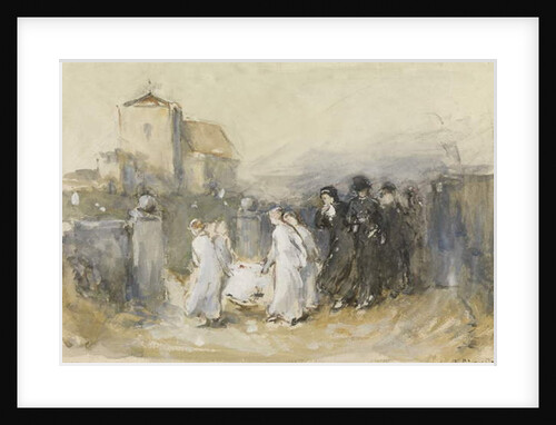 Study for 'Her First Born, Horsham Churchyard', 1874 by Frank Holl