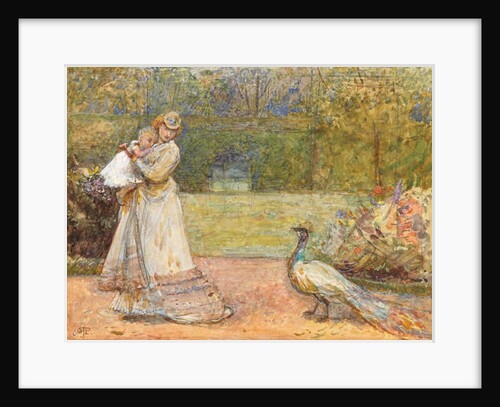 Lady and a Peacock by George John Pinwell