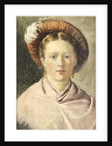 Lady in a feathered hat by William Henry Hunt