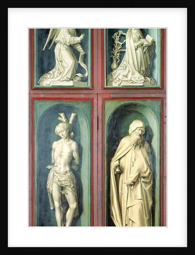 The Annunciation, St. Sebastian, St. Anthony the Great and the two Donors, panels from the reverse of the Last Judgement, c.1445-50 by Rogier van der Weyden
