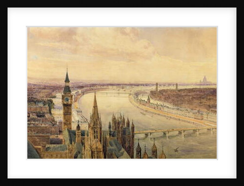 Architectural panorama of a proposed scheme for the South Bank of the Thames, c.1861 by Henry Newton