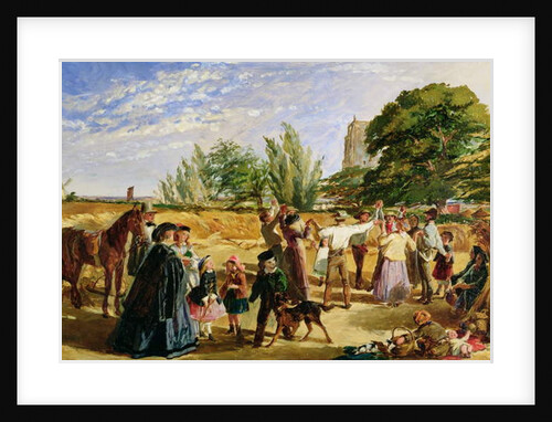 A Harvest scene in Norfolk: sketch for 'Hello Largesse', 1861 by William Maw Egley