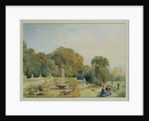 View of the gardens at Chatsworth, Derbyshire, c.1820 by Frances Elizabeth Swinburne