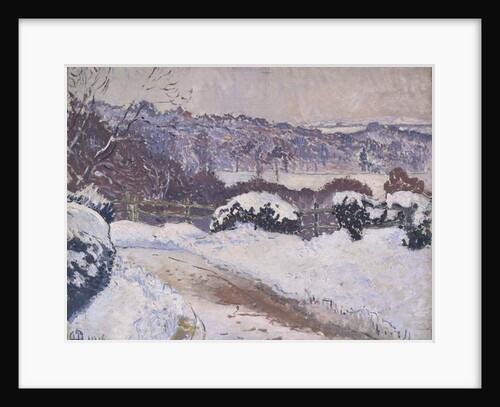 The Dorking Road, Coldharbour, in snow, 1916 by Lucien Pissarro