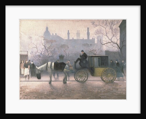 Old Cab at All Saints, Manchester, 1911 by Adolphe Valette