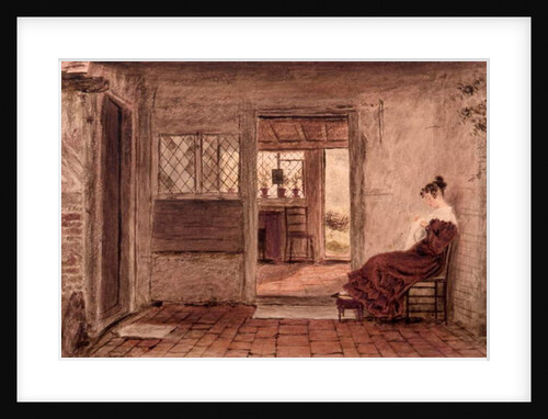 Cottage interior with girl sewing, c.1828 by William Henry Hunt
