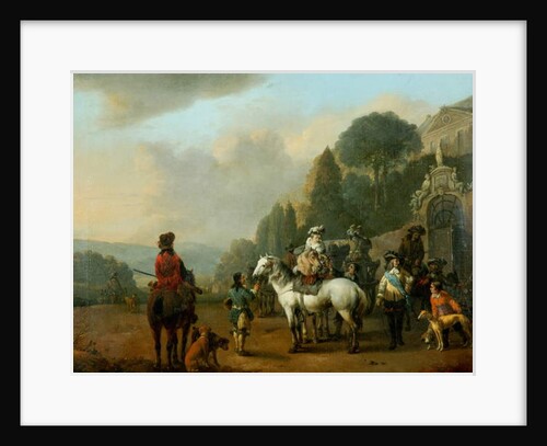 A Party of Falconers outside the Gates of a Chateau by Johannes Lingelbach