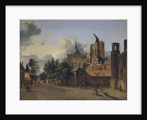 A street in Cologne with the unfinished cathedral in the centre, 1684 by Jan van der Heyden
