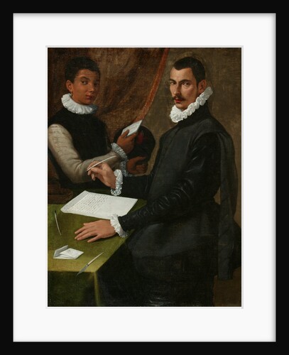 Portrait of an unknown man and his Servant, 1579 by Bartolommeo Passerotti