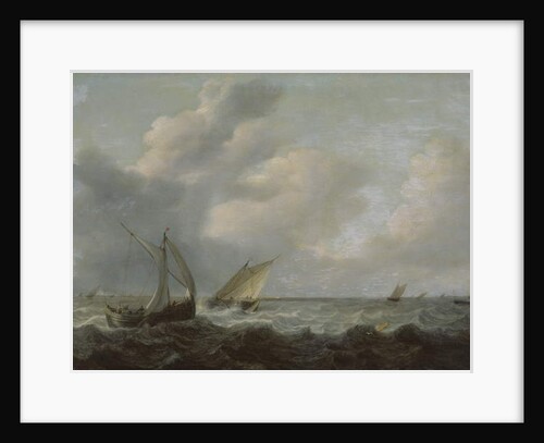 Fishing boats in a choppy sea, 1666 by Hendrik Martensz Sorgh