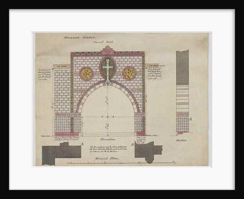 Design For Chancel Arch, Brigham Church, Cumberland, c.1876 by William Butterfield