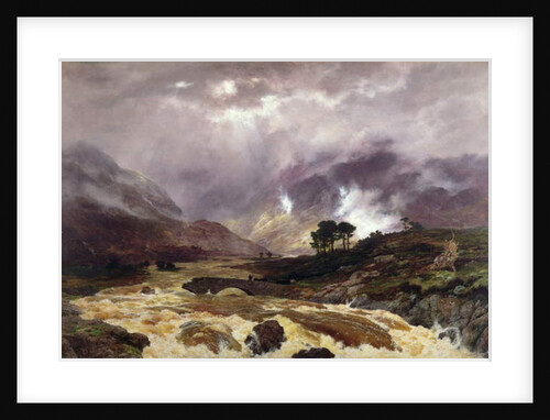 A Spate in the Highlands, 1866 by Peter Graham