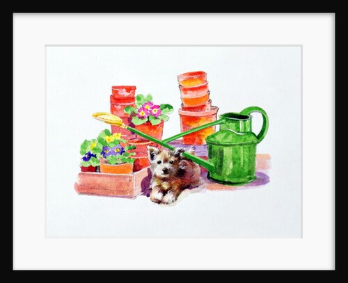 Terrier amongst Terracotta Pots by Diane Matthes