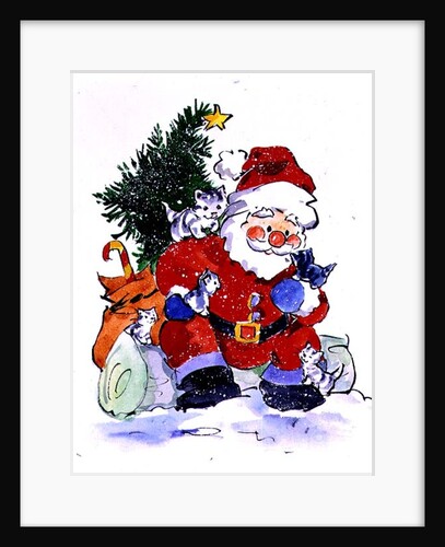 Father Christmas and Kittens, 1996 by Diane Matthes
