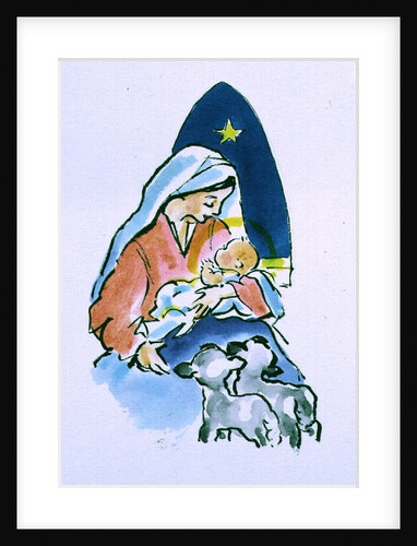 Madonna and Child with Lambs, 1996 by Diane Matthes