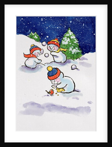 Little Snowmen Snowballing, 1996 by Diane Matthes