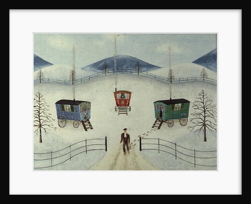 Gypsy Caravans in the Snow, 1981 by Mark Baring