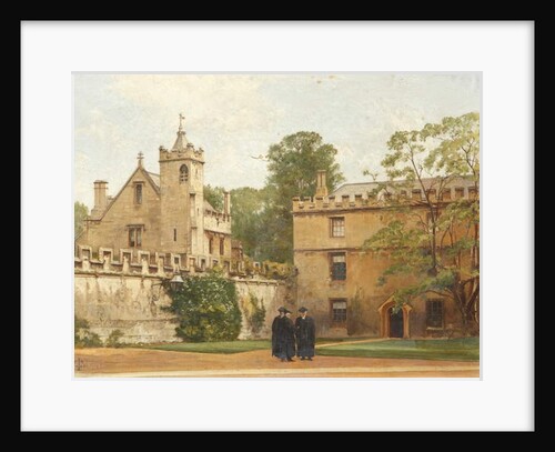 The Grammar Hall from St John's Quadrangle in 1881: President Bulley in the Lodgings Drive and Two Others, 1881 by Pierre François Joseph Tonneau