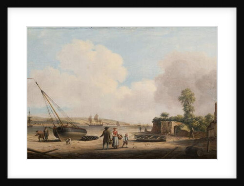 View of Gravesend with a Stranded Fishing Boat and Shipping in the Estuary, 1770 by Dominic Serres