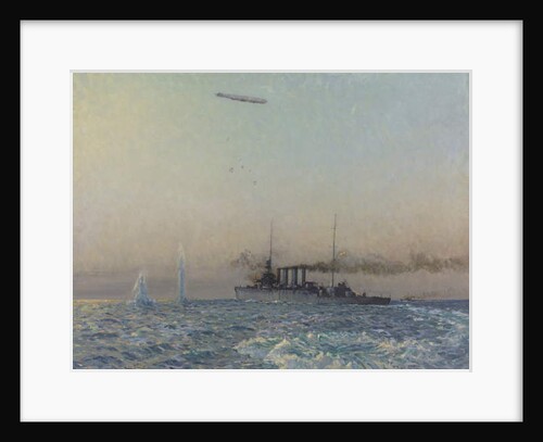 HMAS Sydney's fight with a Zeppelin in the North Sea, 1918 by Charles David Jones Bryant
