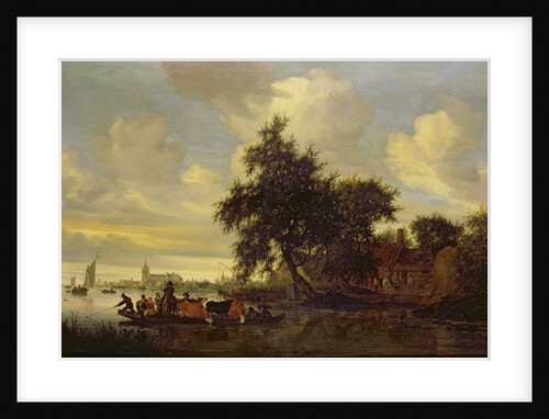 River Landscape with Ferry, 1633 by Salomon van Ruisdael or Ruysdael